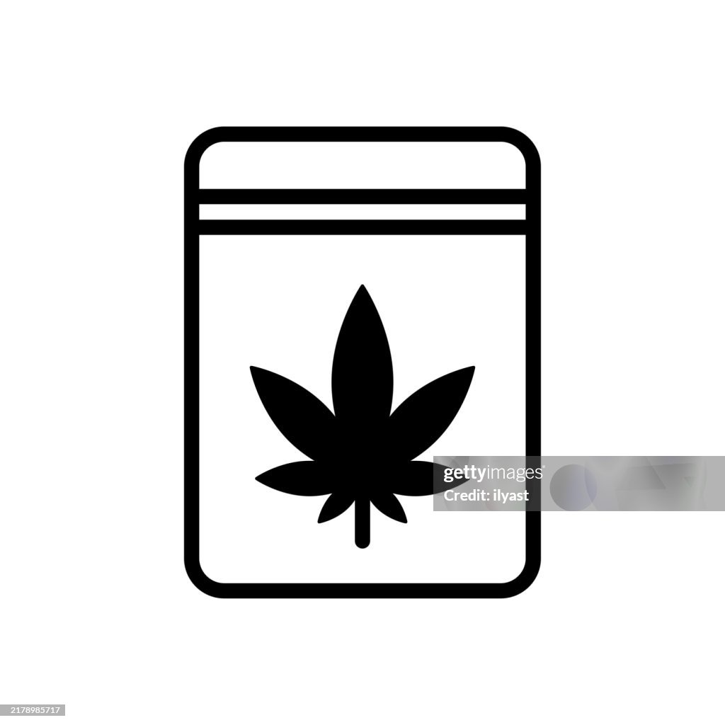 A simple line drawing of a Cannabis Package