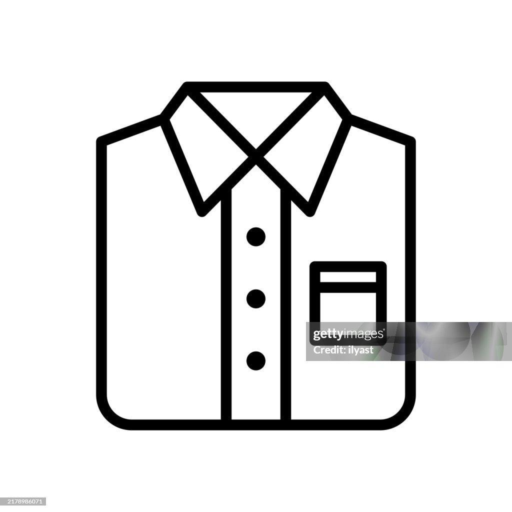 A simple line drawing of a Button-Down Shirt