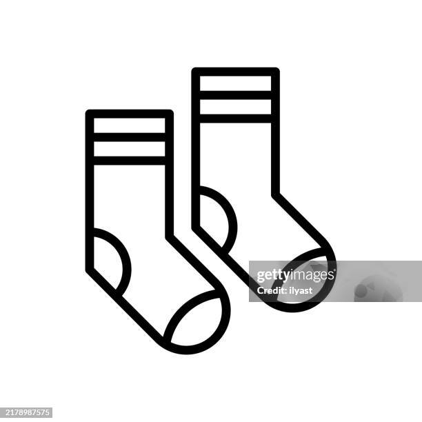 stockillustraties, clipart, cartoons en iconen met a simple line drawing of socks - sok