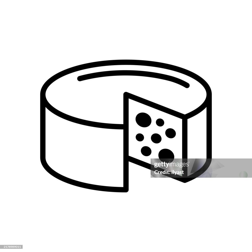 A simple line drawing of a Cheese Wheel