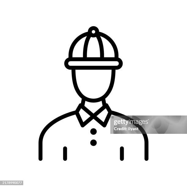 Engineer Simple Graphics A Simple Line Drawing Of A Engineer High-Res Vector Graphic - Getty Images