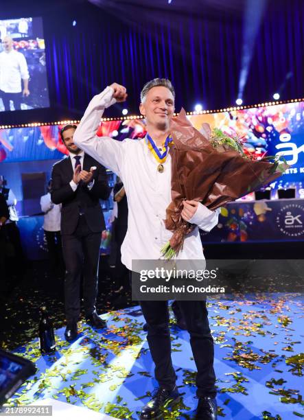 Chef Michael Andersson wins the Chef of the Year 2024 at Annexet on October 17, 2024 in Stockholm, Sweden.