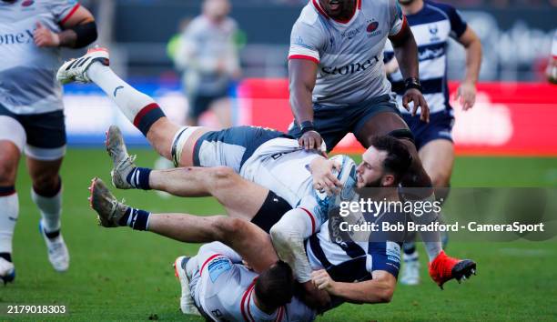 Bristol Bears' Joe Jenkins in action during the Gallagher Premiership Rugby match between Bristol Bears and Saracens at Ashton Gate on October 19,...