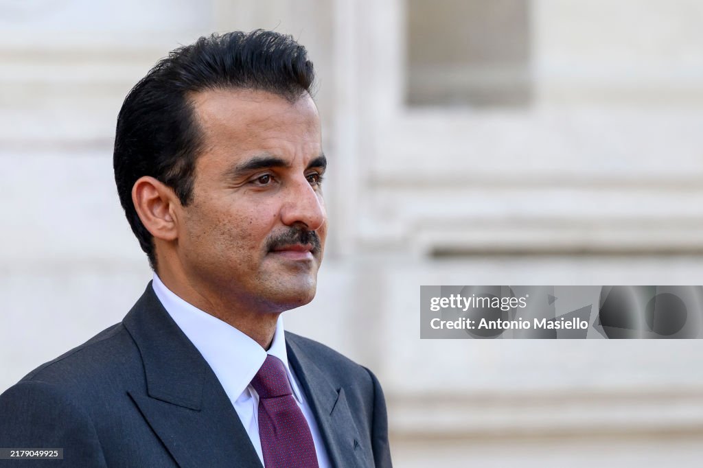 Giorgia Meloni Meets Emir of Qatar Tamim bin Hamad Al Thani