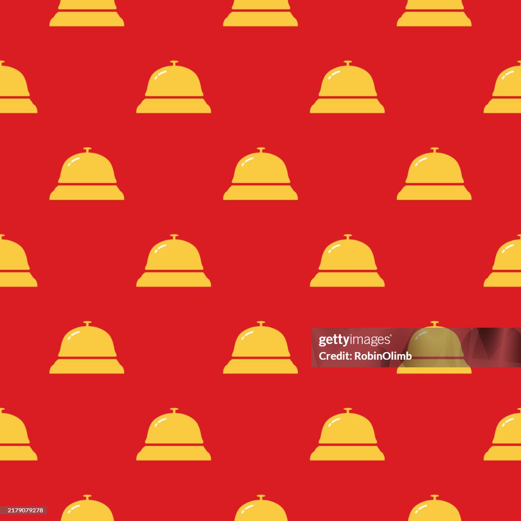 Gold Service Bells Seamless Pattern