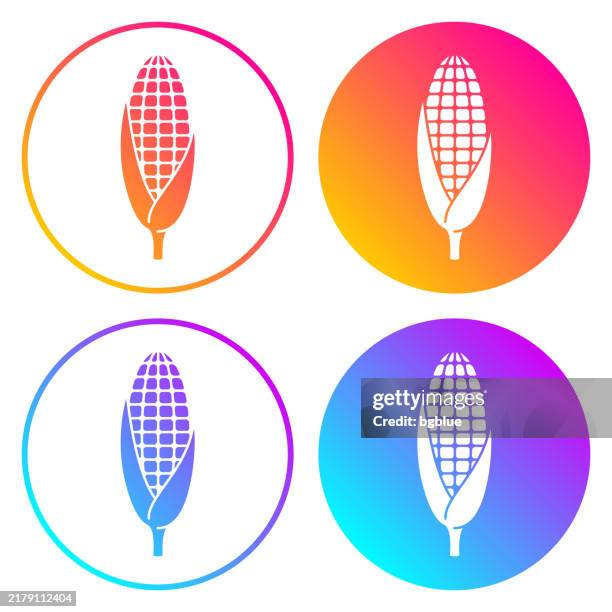 corn. round icons with color gradients - corn isolated stock illustrations