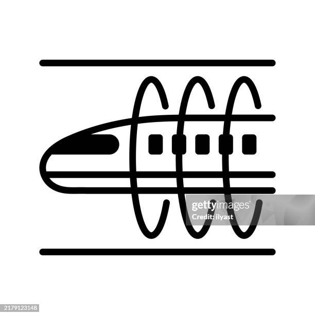 a simple line drawing of a maglev train - superconductor stock illustrations