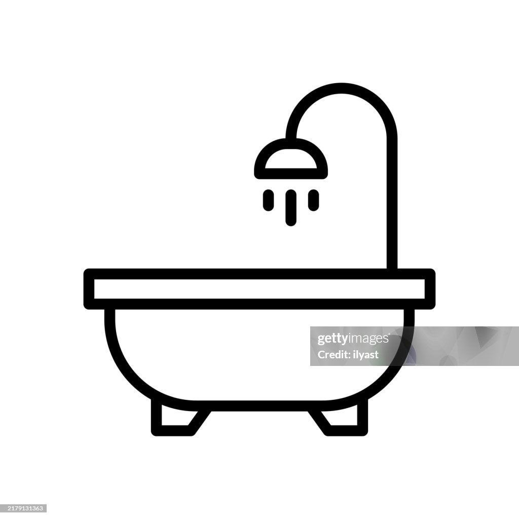 A simple line drawing of a Bathtub