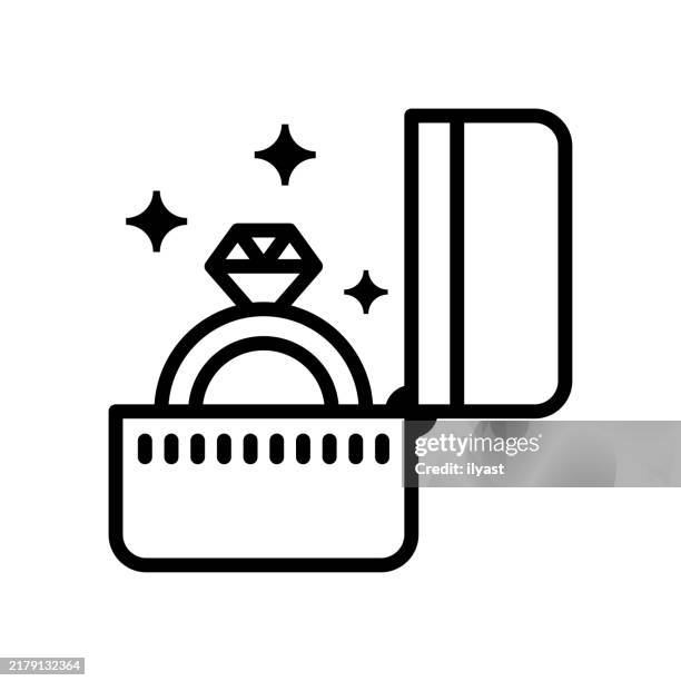 a simple line drawing of an engagement ring - diamond logo stock illustrations
