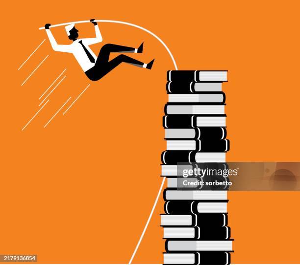 knowledge - businessman - student athlete stock illustrations