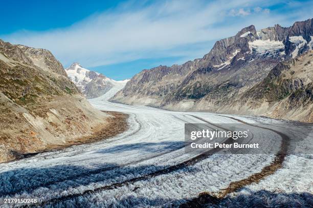 aletsch glacier, valais, switzerland - aletsch glacier stock pictures, royalty-free photos & images