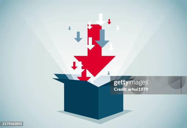get inside the box - unpacking boxes stock illustrations