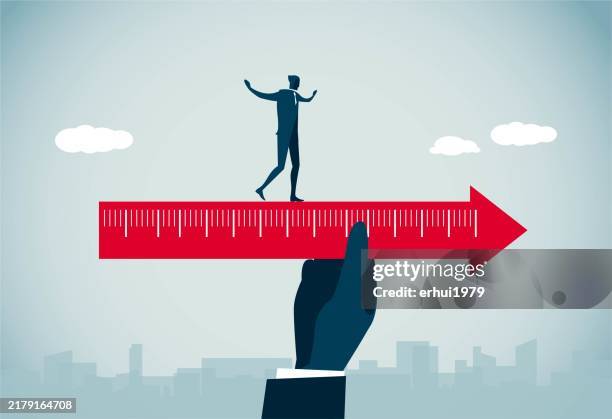 conquering adversity - measure height stock illustrations