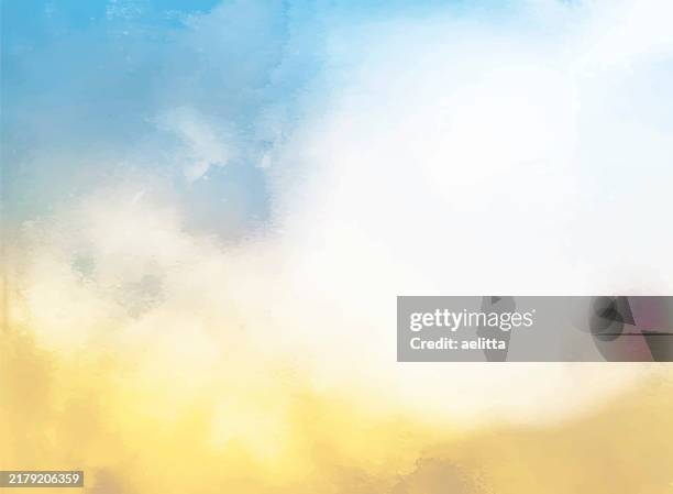 bildbanksillustrationer, clip art samt tecknat material och ikoner med abstract watercolor background. summer. - gul bakgrund