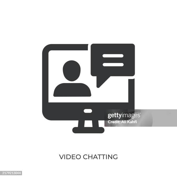 video chatting glyph solid icon. solid icon that can be applied anywhere, simple, pixel perfect and modern style - call button stock illustrations