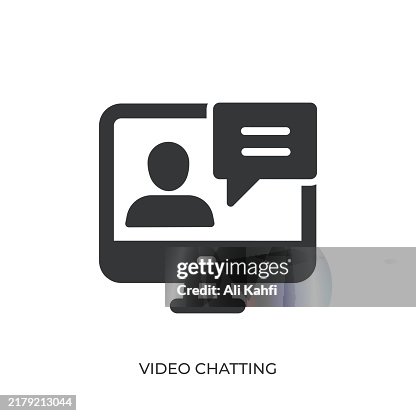 Video Chatting glyph solid icon. Solid icon that can be applied anywhere, simple, pixel perfect and modern style Video Chatting glyph solid icon. Solid icon that can be applied anywhere, simple, pixel perfect and modern style