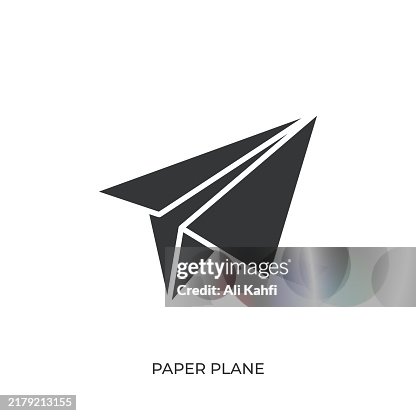 Paper Plane glyph solid icon. Solid icon that can be applied anywhere, simple, pixel perfect and modern style Paper Plane glyph solid icon. Solid icon that can be applied anywhere, simple, pixel perfect and modern style