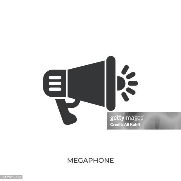 megaphone glyph solid icon. solid icon that can be applied anywhere, simple, pixel perfect and modern style - call button stock illustrations