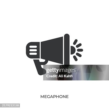 Megaphone glyph solid icon. Solid icon that can be applied anywhere, simple, pixel perfect and modern style Megaphone glyph solid icon. Solid icon that can be applied anywhere, simple, pixel perfect and modern style