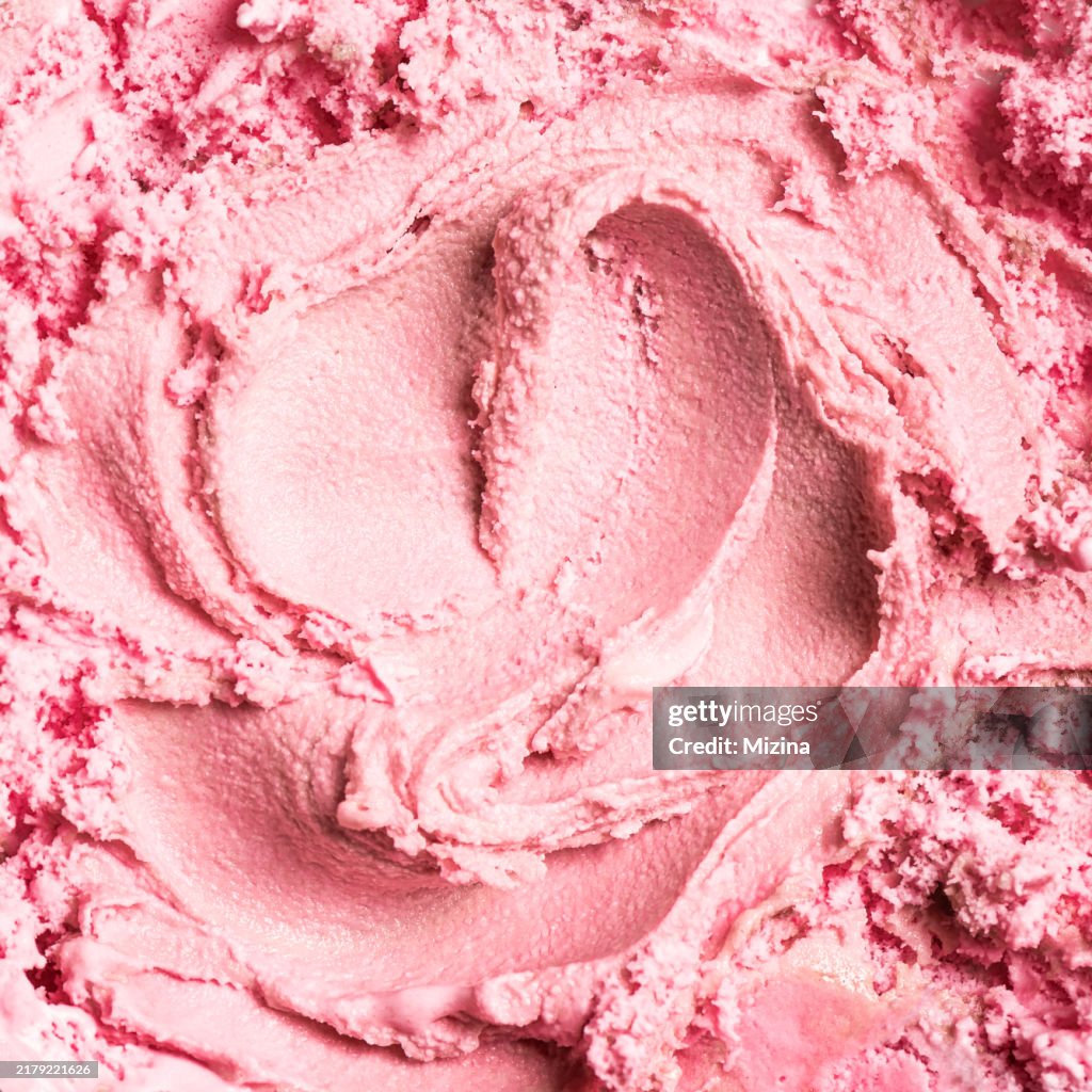 Pink berry ice cream texture