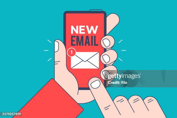 new email checking email letter envelope design element - newsletter stock illustrations