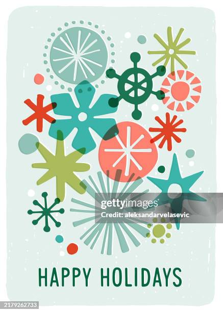 ilustrações de stock, clip art, desenhos animados e ícones de hand drawn snowflake holiday card - prazer