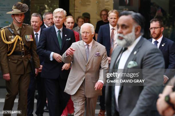 Britain's King Charles III concludes his visit to the Melanoma Institute of Australia in Sydney on October 22 during a six-day royal visit to Sydney...