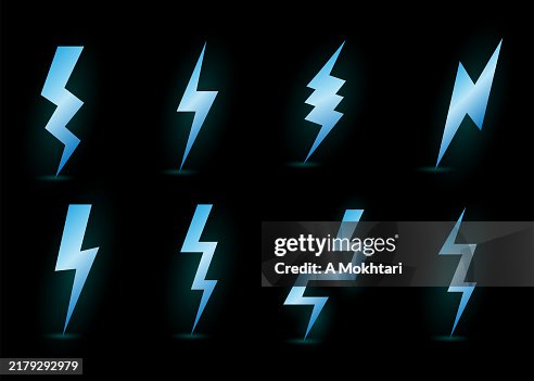 Lightning icon set. Lightning icon set.