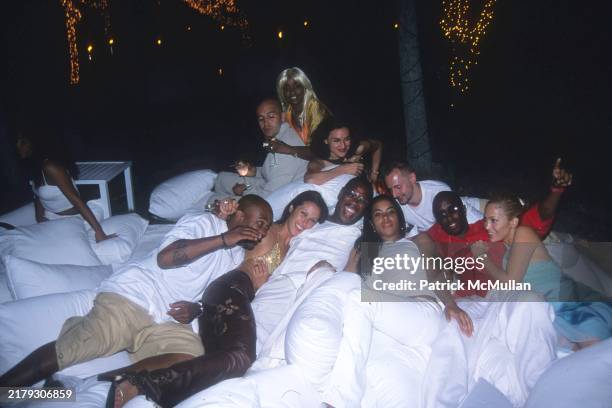 Damon Dash, Billy Zane, Janice Combs, Natane Adcock, Guest, Andre Harrell, Aaliyah, Guest, Sean Combs and Jennifer Lopez at Puffy's Fourth of July...