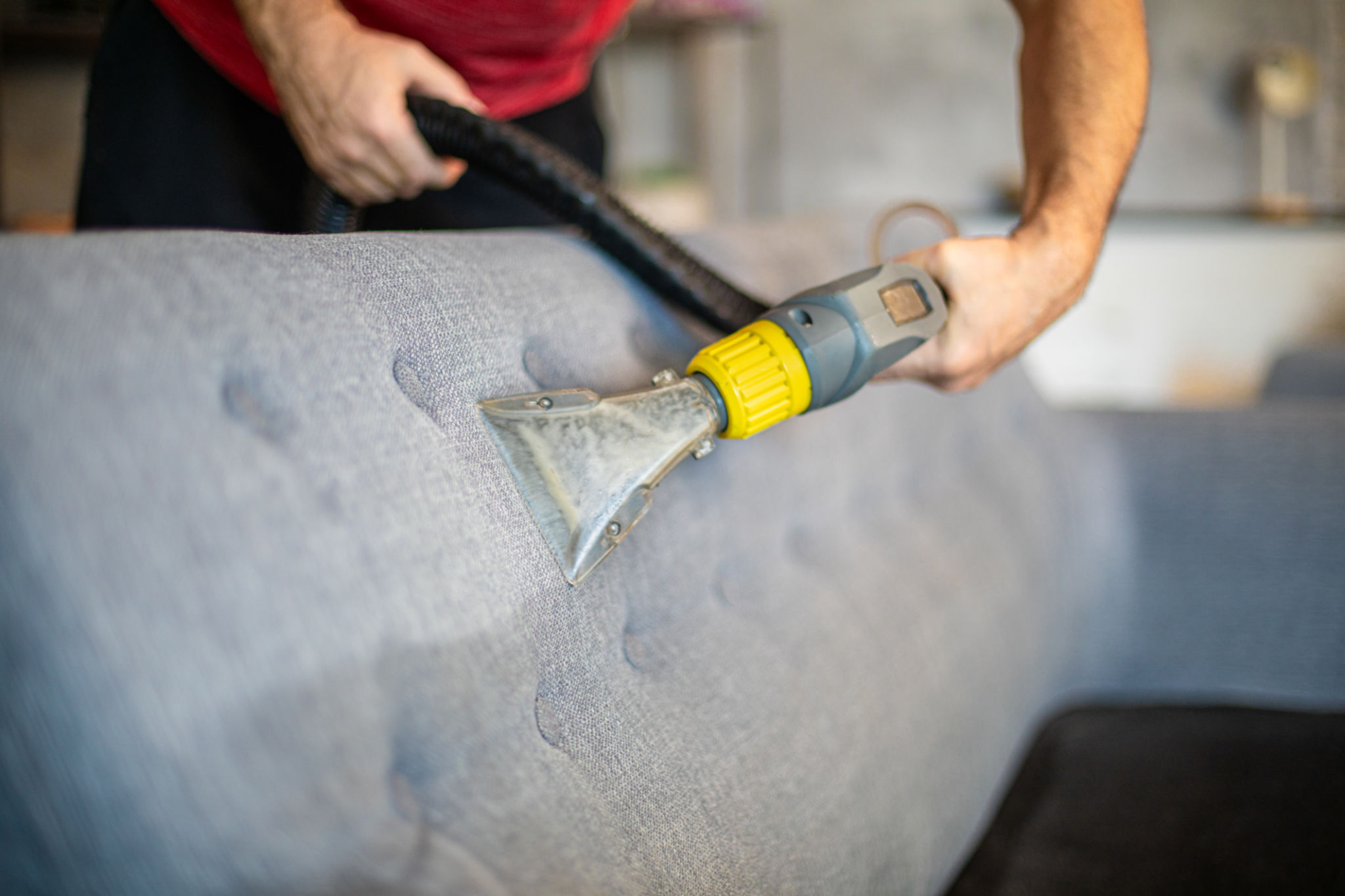 vacuum cleaning sofa