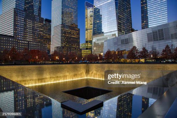 rebirth at ground zero - 911 memorial stock pictures, royalty-free photos & images