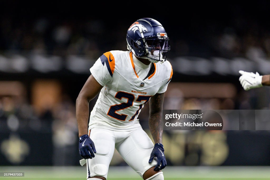 Damari Mathis Damarri Mathis of the Denver Broncos lines up during an NFL Football ...