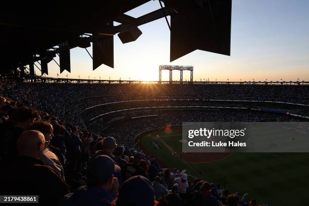 General view of Citi Field as the New York Mets and the Los Angeles Dodgers play Game Five of the National League Championship Series on October 18,...