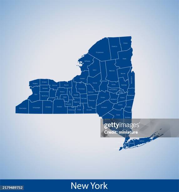 new york map - new york state map stock illustrations