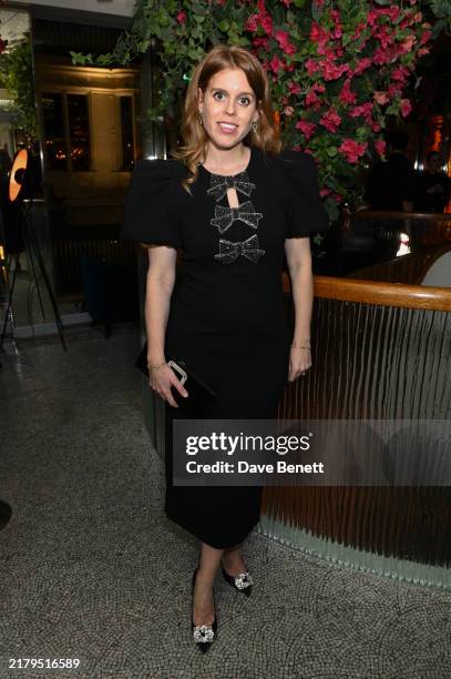 Princess Beatrice of York attends a cocktail party hosted by Nicky Hilton and Rebecca Vallance to celebrate the launch of their Holiday Collection at...