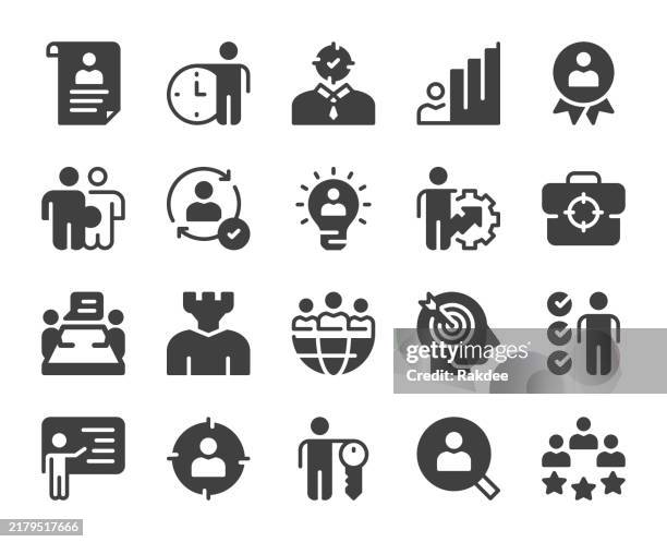 headhunting - icons - key personnel icon stock illustrations