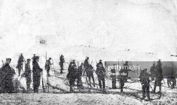 in the riesengebirge, winter recreation skiing - karkonosze mountain range stock illustrations