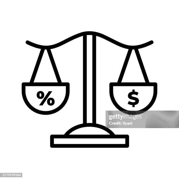 A Simple Line Drawing Of A Financial Balance High-Res Vector Graphic ...