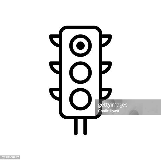 ilustraciones, imágenes clip art, dibujos animados e iconos de stock de un simple dibujo lineal de un semáforo - traffic controller stop sign
