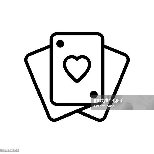 eine einfache strichzeichnung von spielkarten - ass stock-grafiken, -clipart, -cartoons und -symbole