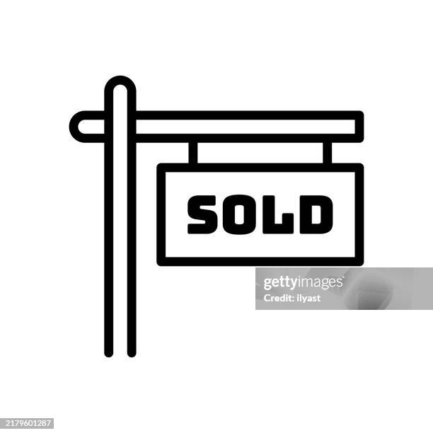 Sold Simpler A Simple Line Drawing Of A Sold Sign High-Res Vector Graphic - Getty Images