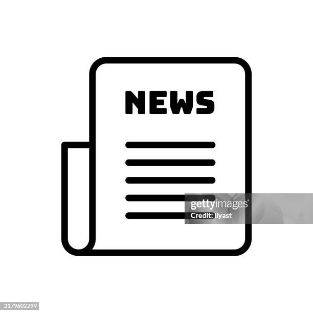 ilustrações de stock, clip art, desenhos animados e ícones de a simple line drawing of news - editor