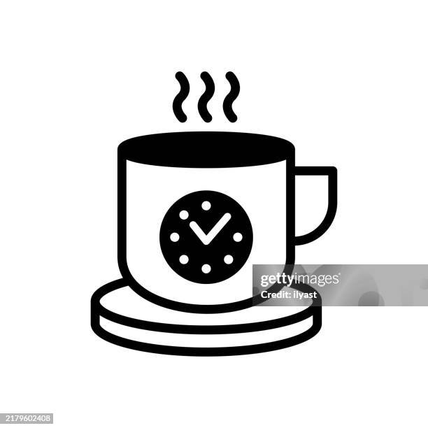 eine einfache strichzeichnung einer kaffeepause - kantine stock-grafiken, -clipart, -cartoons und -symbole