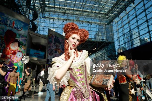 Cosplayer poses as Winifred Sanderson during New York Comic Con 2024 at The Jacob K. Javits Convention Center on October 19, 2024 in New York City.