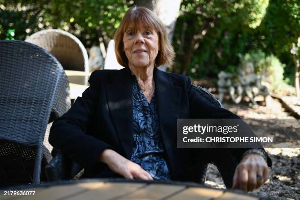 Gisele Pelicot poses in Avignon, on October 23 during the trial of her former partner accused of drugging her for nearly ten years and inviting...