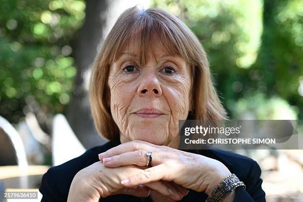 Gisele Pelicot poses in Avignon, on October 23 during the trial of her former partner accused of drugging her for nearly ten years and inviting...