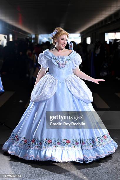 Cosplayer poses as Cinderella during New York Comic Con 2024 at The Jacob K. Javits Convention Center on October 19, 2024 in New York City.