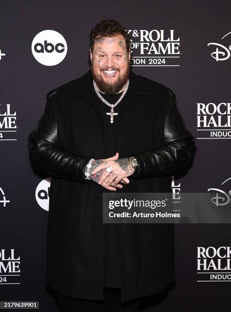 Jelly Roll attends the 2024 Rock & Roll Hall Of Fame Induction Ceremony streaming on Disney+ at Rocket Mortgage Fieldhouse on October 19, 2024 in...