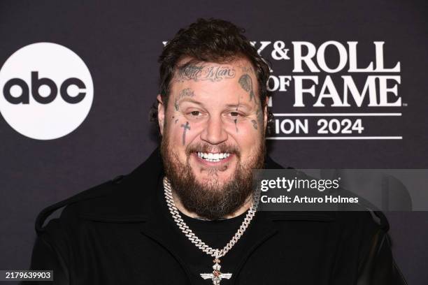 Jelly Roll attends the 2024 Rock & Roll Hall Of Fame Induction Ceremony streaming on Disney+ at Rocket Mortgage Fieldhouse on October 19, 2024 in...