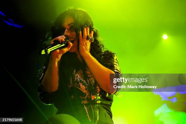 Cristina Scabbia of Lacuna Coil performs at O2 Academy Bournemouth on October 18, 2024 in Bournemouth, England.
